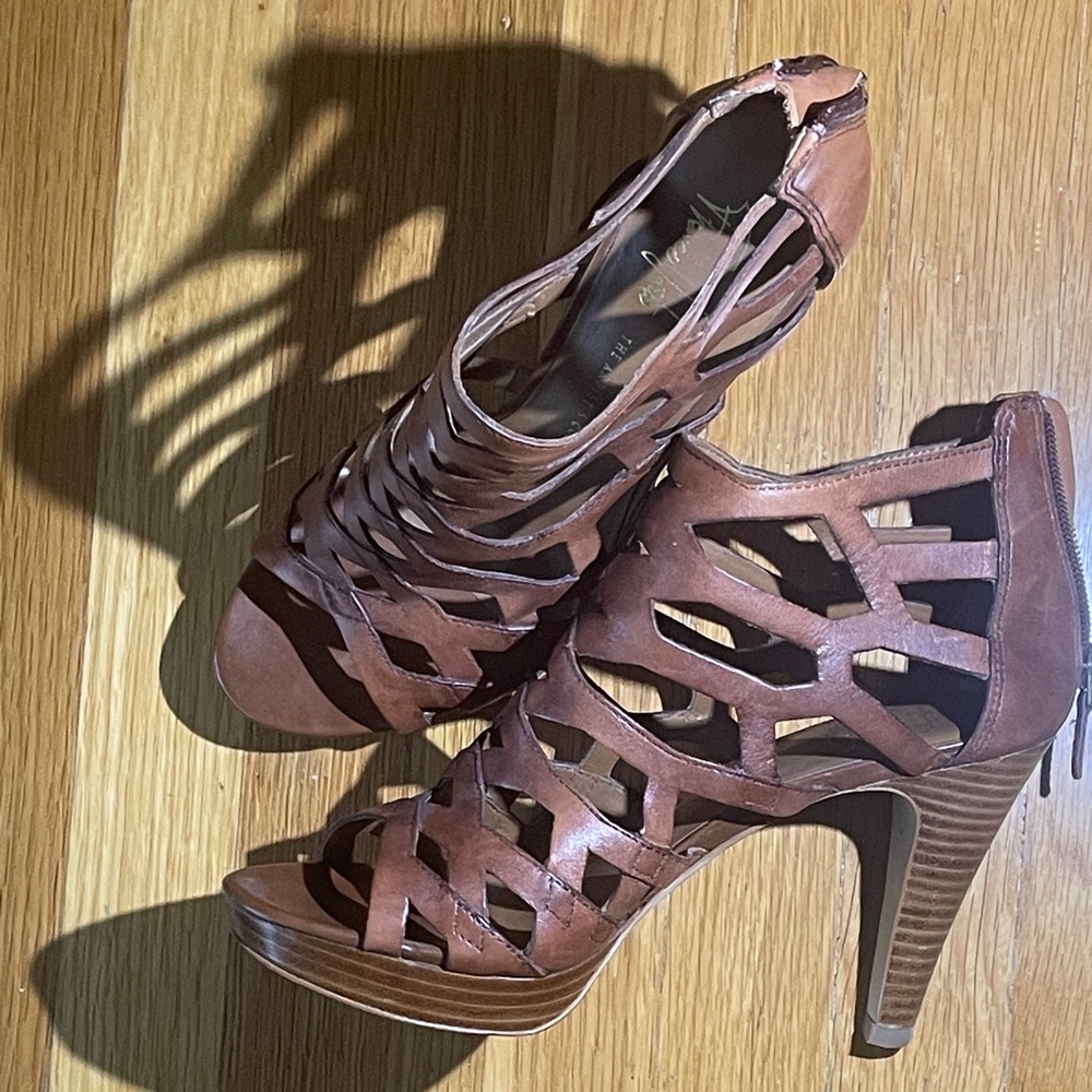 Franco Sarto Brown Strappy Heels